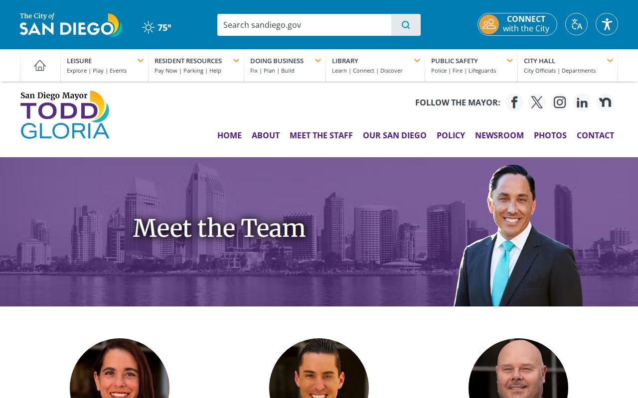 San Diego people directories mayor staff names and titles